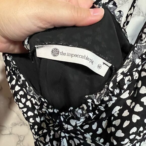 NEW The Impeccable Pig Sleeveless Black White Mini Dress Size M - Picture 2 of 6